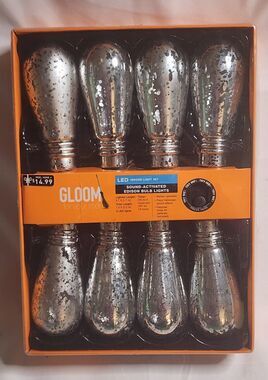 BrandNew RARE Vintage Halloween GLOOM EDISON Bulbs Motion & Sound Activated Vhtf